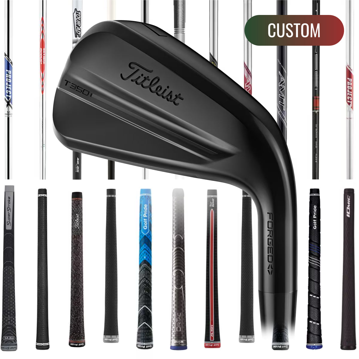 (CUSTOM) Titleist T350 Black Vapor Iron Set