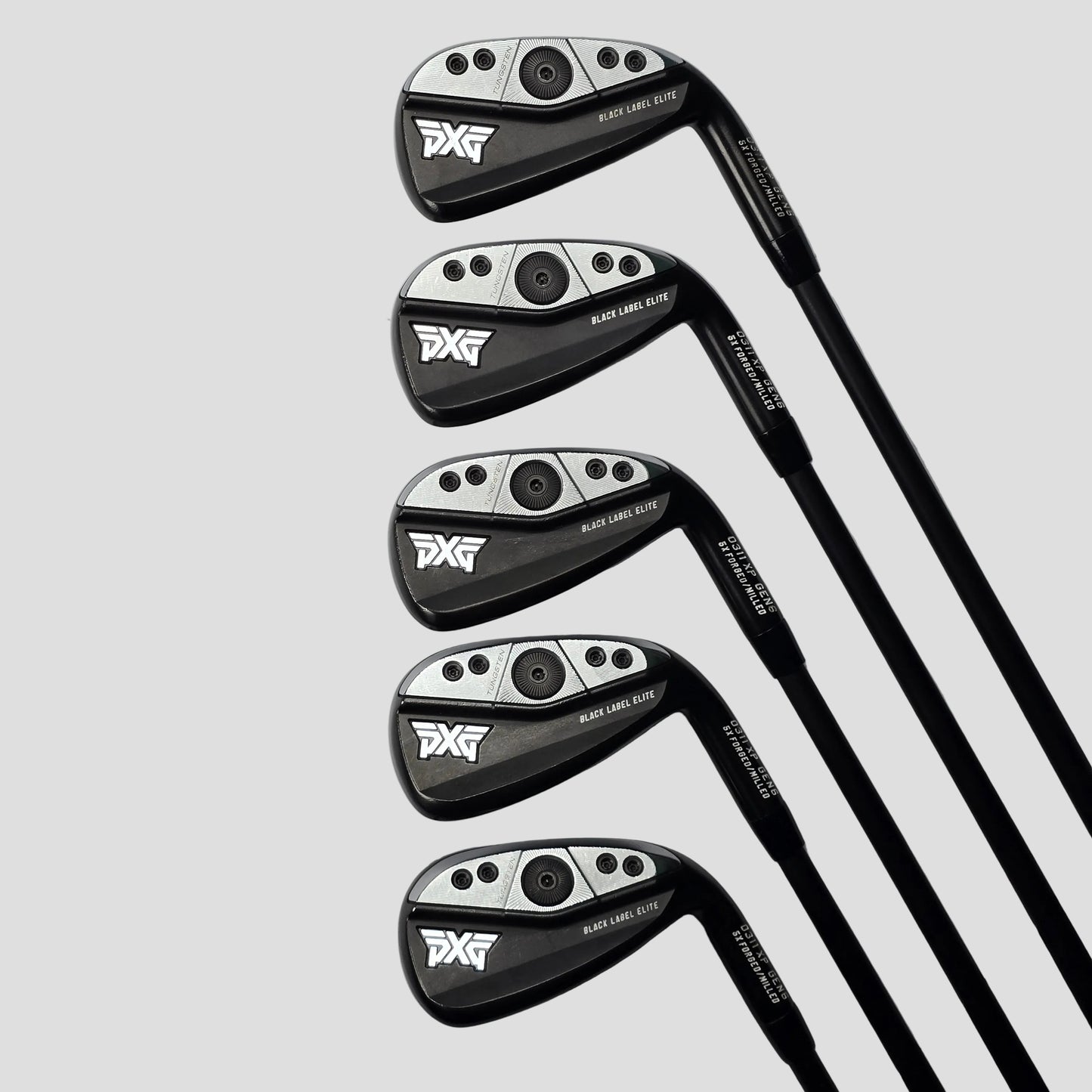 Women's PXG 0311 XP GEN6 Black Label Elite Iron Set 5pcs (7-9,Pw,Gw) | Project X Cypher Forty 4.0 Green